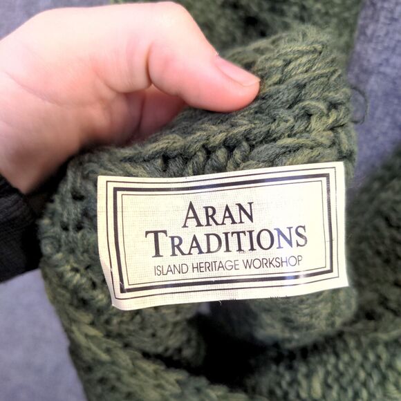 Aran Traditions Womens Snood Scarf Green Size 9x36 100% Acrylic Infinity - Picture 4 of 7